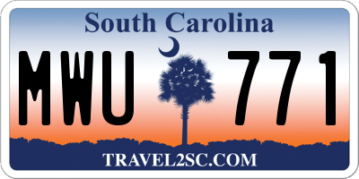 SC license plate MWU771