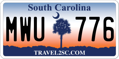 SC license plate MWU776