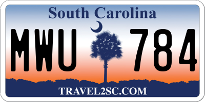 SC license plate MWU784