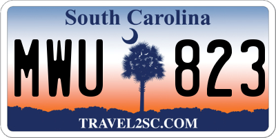 SC license plate MWU823