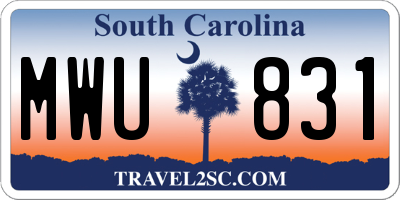 SC license plate MWU831