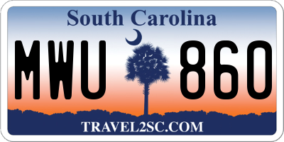 SC license plate MWU860