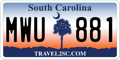 SC license plate MWU881