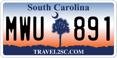 SC license plate MWU891