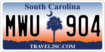 SC license plate MWU904