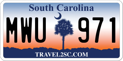 SC license plate MWU971