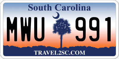 SC license plate MWU991