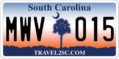 SC license plate MWV015
