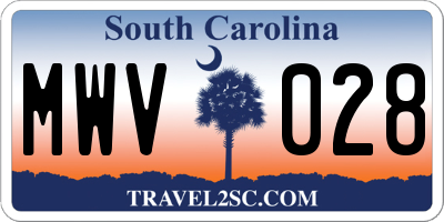 SC license plate MWV028