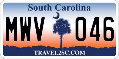 SC license plate MWV046