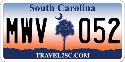 SC license plate MWV052