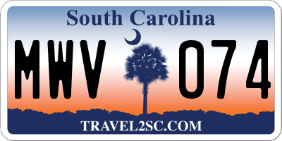 SC license plate MWV074