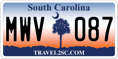 SC license plate MWV087