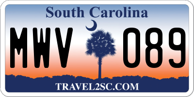 SC license plate MWV089