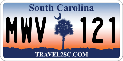 SC license plate MWV121