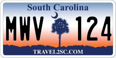 SC license plate MWV124