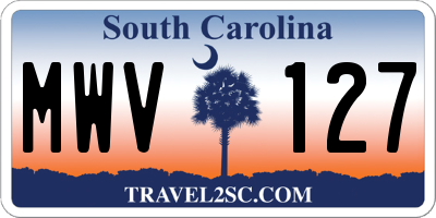 SC license plate MWV127