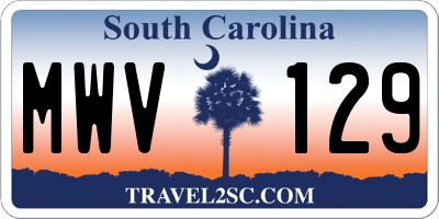 SC license plate MWV129