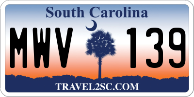 SC license plate MWV139