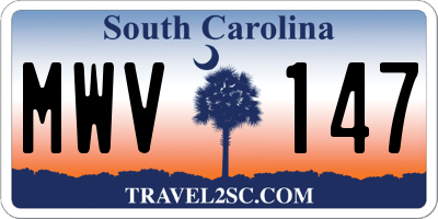SC license plate MWV147