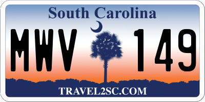 SC license plate MWV149