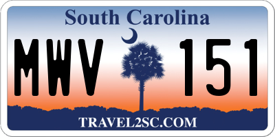 SC license plate MWV151