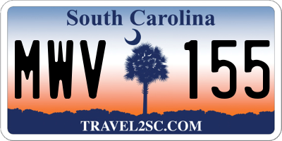 SC license plate MWV155