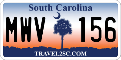SC license plate MWV156