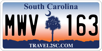 SC license plate MWV163