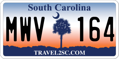 SC license plate MWV164