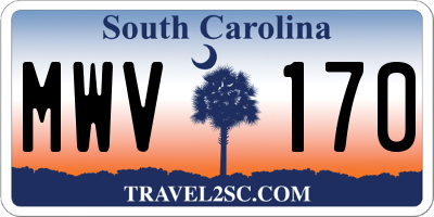 SC license plate MWV170
