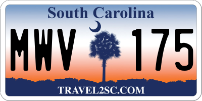 SC license plate MWV175
