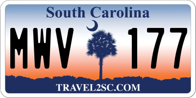 SC license plate MWV177