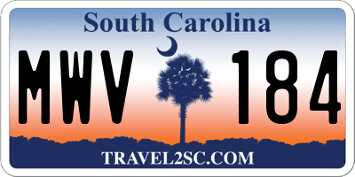 SC license plate MWV184