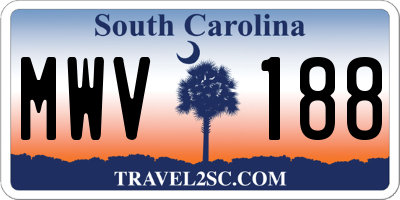 SC license plate MWV188