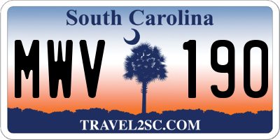 SC license plate MWV190