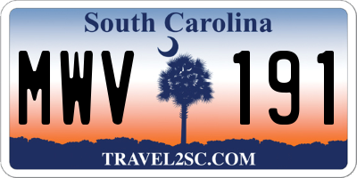 SC license plate MWV191
