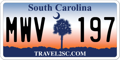 SC license plate MWV197