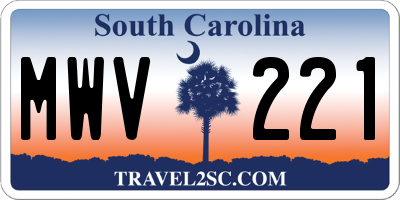 SC license plate MWV221