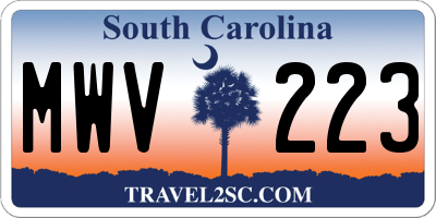 SC license plate MWV223
