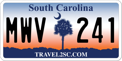 SC license plate MWV241