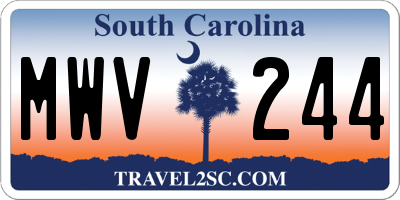 SC license plate MWV244