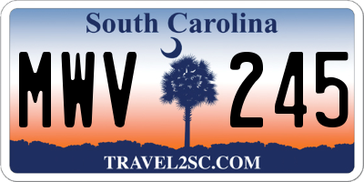 SC license plate MWV245