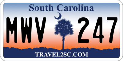 SC license plate MWV247