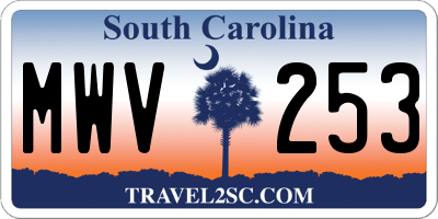 SC license plate MWV253