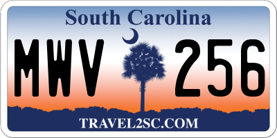 SC license plate MWV256