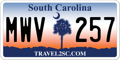 SC license plate MWV257
