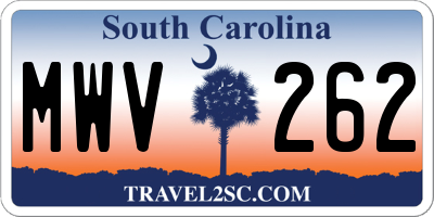 SC license plate MWV262