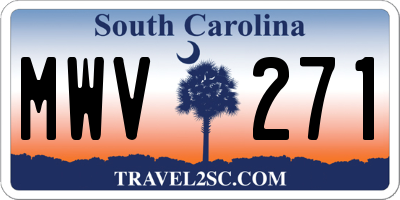 SC license plate MWV271