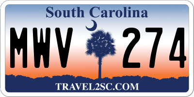 SC license plate MWV274